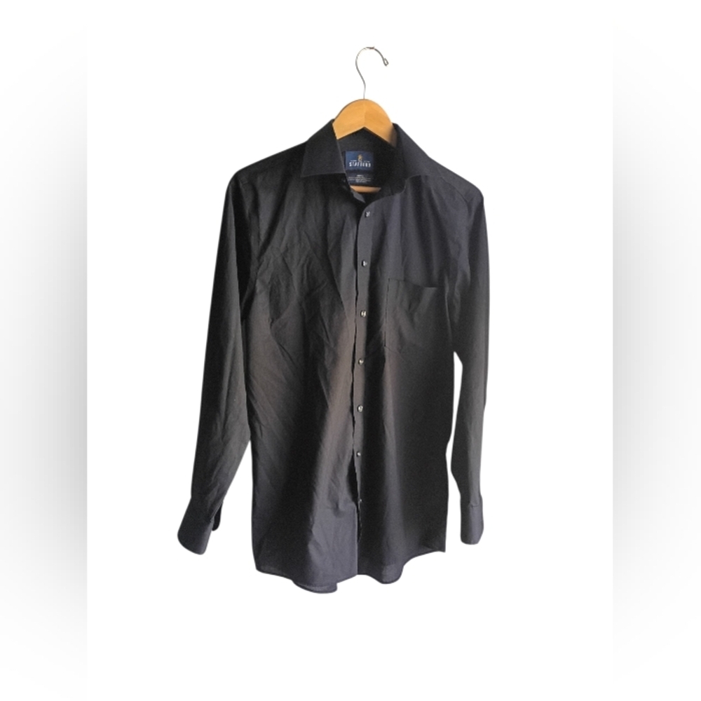 Stafford Black Button Down Dress Shirt Size 14.5/32-33